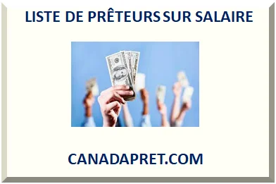 LISTE DE PRÊTEURS SUR SALAIRE